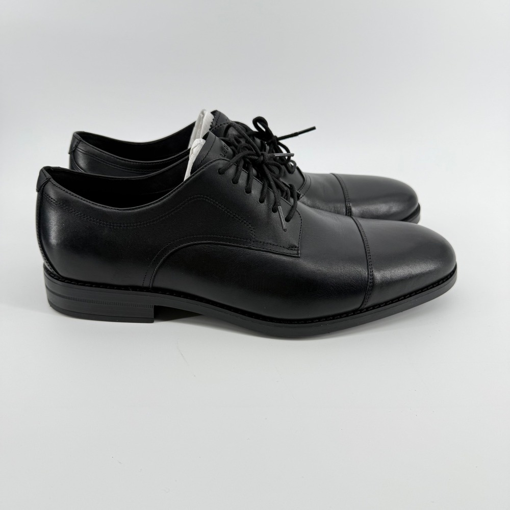 Cole Haan Harmon Grand Cap Ox Black Leather Water Resistant Dress Shoes C41585